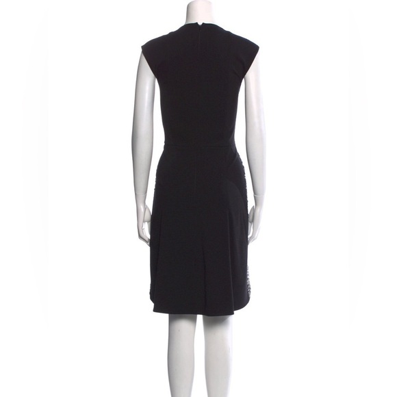 AKRIS PUNTO Black Gray Wool Tweed Mixed Media Knee-Length A-Line Dress EUC US 6 - Picture 3 of 12